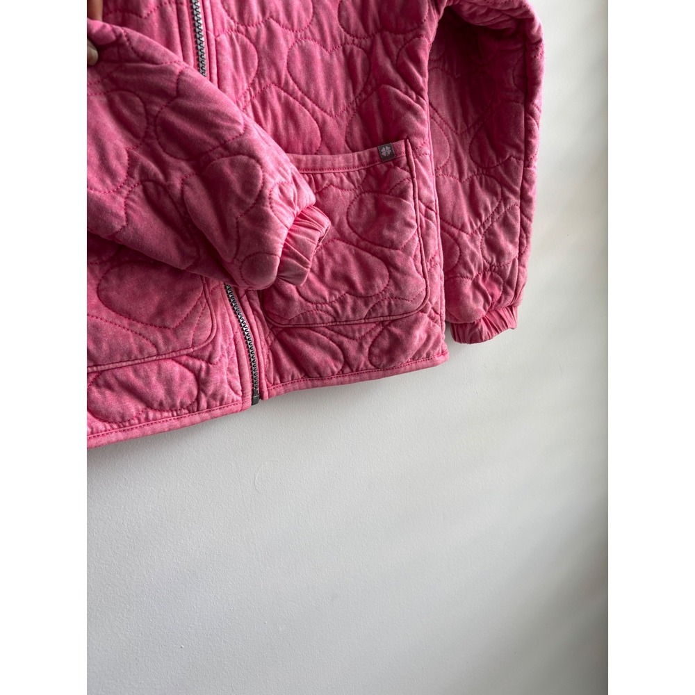 Lucky Brand Pink Quilted Heart Hoodie Kids Size S (7/8) - Picture 4 of 7